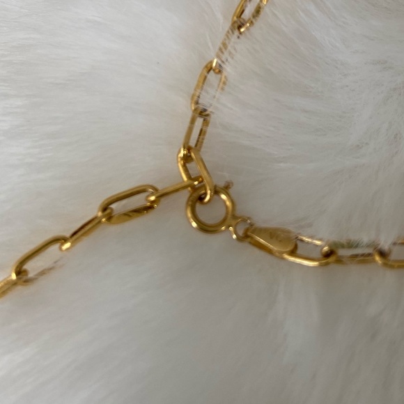 🚫SOLD🚫 REAL Saudi 18K Gold Paperclip Necklace 19.5” - Picture 5 of 7
